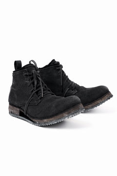 画像をギャラリービューアに読み込む, BORIS BIDJAN SABERI CANVAS FABRIC LACE UP MIDDLE BOOTS / OBJECT DYED & HAND-TREATED "BOOT4" (BLACK)