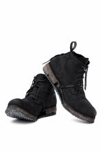 画像をギャラリービューアに読み込む, BORIS BIDJAN SABERI CANVAS FABRIC LACE UP MIDDLE BOOTS / OBJECT DYED & HAND-TREATED "BOOT4" (BLACK)