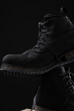 画像をギャラリービューアに読み込む, BORIS BIDJAN SABERI CANVAS FABRIC LACE UP MIDDLE BOOTS / OBJECT DYED & HAND-TREATED "BOOT4" (BLACK)