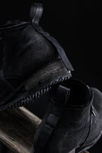 画像をギャラリービューアに読み込む, BORIS BIDJAN SABERI CANVAS FABRIC LACE UP MIDDLE BOOTS / OBJECT DYED & HAND-TREATED "BOOT4" (BLACK)