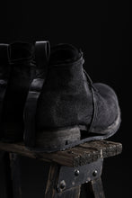 画像をギャラリービューアに読み込む, BORIS BIDJAN SABERI CANVAS FABRIC LACE UP MIDDLE BOOTS / OBJECT DYED & HAND-TREATED "BOOT4" (BLACK)