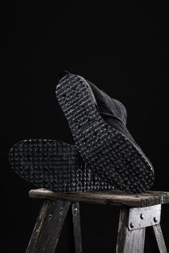 画像をギャラリービューアに読み込む, BORIS BIDJAN SABERI CANVAS FABRIC LACE UP MIDDLE BOOTS / OBJECT DYED & HAND-TREATED "BOOT4" (BLACK)
