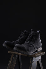 画像をギャラリービューアに読み込む, BORIS BIDJAN SABERI CANVAS FABRIC LACE UP MIDDLE BOOTS / OBJECT DYED & HAND-TREATED "BOOT4" (BLACK)