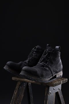 画像をギャラリービューアに読み込む, BORIS BIDJAN SABERI CANVAS FABRIC LACE UP MIDDLE BOOTS / OBJECT DYED & HAND-TREATED "BOOT4" (BLACK)