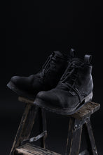 画像をギャラリービューアに読み込む, BORIS BIDJAN SABERI CANVAS FABRIC LACE UP MIDDLE BOOTS / OBJECT DYED & HAND-TREATED "BOOT4" (BLACK)