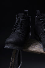 画像をギャラリービューアに読み込む, BORIS BIDJAN SABERI CANVAS FABRIC LACE UP MIDDLE BOOTS / OBJECT DYED & HAND-TREATED "BOOT4" (BLACK)