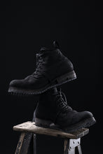 画像をギャラリービューアに読み込む, BORIS BIDJAN SABERI CANVAS FABRIC LACE UP MIDDLE BOOTS / OBJECT DYED & HAND-TREATED "BOOT4" (BLACK)