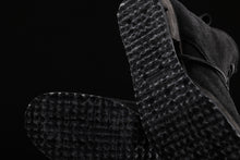画像をギャラリービューアに読み込む, BORIS BIDJAN SABERI CANVAS FABRIC LACE UP MIDDLE BOOTS / OBJECT DYED & HAND-TREATED "BOOT4" (BLACK)