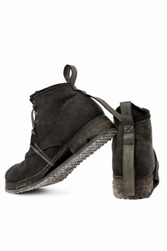 画像をギャラリービューアに読み込む, BORIS BIDJAN SABERI CANVAS FABRIC LACE UP MIDDLE BOOTS / OBJECT DYED & HAND-TREATED "BOOT4" (WEHR GRÜN)