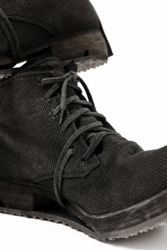 画像をギャラリービューアに読み込む, BORIS BIDJAN SABERI CANVAS FABRIC LACE UP MIDDLE BOOTS / OBJECT DYED & HAND-TREATED "BOOT4" (WEHR GRÜN)