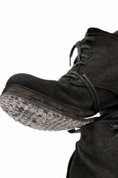 画像をギャラリービューアに読み込む, BORIS BIDJAN SABERI CANVAS FABRIC LACE UP MIDDLE BOOTS / OBJECT DYED & HAND-TREATED "BOOT4" (WEHR GRÜN)