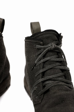 画像をギャラリービューアに読み込む, BORIS BIDJAN SABERI CANVAS FABRIC LACE UP MIDDLE BOOTS / OBJECT DYED & HAND-TREATED "BOOT4" (WEHR GRÜN)