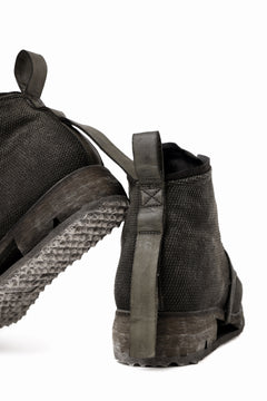 画像をギャラリービューアに読み込む, BORIS BIDJAN SABERI CANVAS FABRIC LACE UP MIDDLE BOOTS / OBJECT DYED & HAND-TREATED "BOOT4" (WEHR GRÜN)