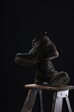 画像をギャラリービューアに読み込む, BORIS BIDJAN SABERI CANVAS FABRIC LACE UP MIDDLE BOOTS / OBJECT DYED &amp; HAND-TREATED &quot;BOOT4&quot; (WEHR GRÜN)