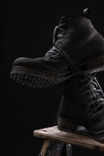 画像をギャラリービューアに読み込む, BORIS BIDJAN SABERI CANVAS FABRIC LACE UP MIDDLE BOOTS / OBJECT DYED & HAND-TREATED "BOOT4" (WEHR GRÜN)