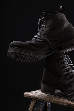 画像をギャラリービューアに読み込む, BORIS BIDJAN SABERI CANVAS FABRIC LACE UP MIDDLE BOOTS / OBJECT DYED &amp; HAND-TREATED &quot;BOOT4&quot; (WEHR GRÜN)