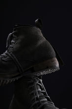 画像をギャラリービューアに読み込む, BORIS BIDJAN SABERI CANVAS FABRIC LACE UP MIDDLE BOOTS / OBJECT DYED & HAND-TREATED "BOOT4" (WEHR GRÜN)