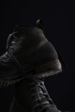 画像をギャラリービューアに読み込む, BORIS BIDJAN SABERI CANVAS FABRIC LACE UP MIDDLE BOOTS / OBJECT DYED &amp; HAND-TREATED &quot;BOOT4&quot; (WEHR GRÜN)