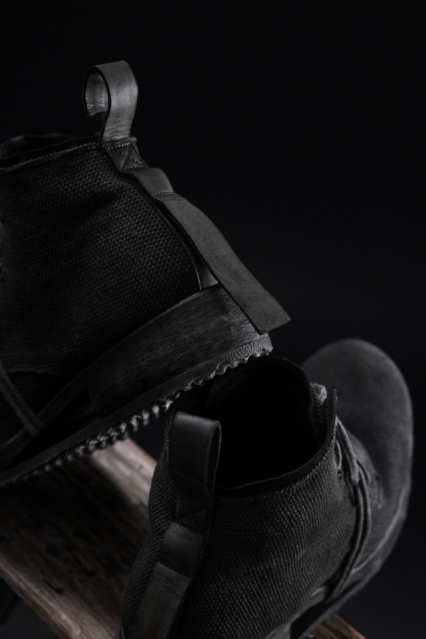 画像をギャラリービューアに読み込む, BORIS BIDJAN SABERI CANVAS FABRIC LACE UP MIDDLE BOOTS / OBJECT DYED & HAND-TREATED "BOOT4" (WEHR GRÜN)