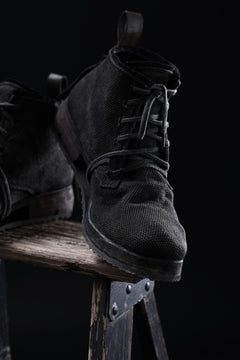 画像をギャラリービューアに読み込む, BORIS BIDJAN SABERI CANVAS FABRIC LACE UP MIDDLE BOOTS / OBJECT DYED &amp; HAND-TREATED &quot;BOOT4&quot; (WEHR GRÜN)