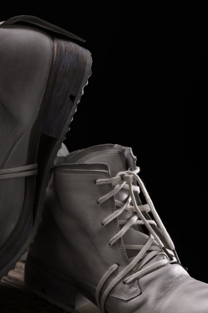 画像をギャラリービューアに読み込む, BORIS BIDJAN SABERI HORSE LEATHER LACE UP MIDDLE BOOTS / WASHED &amp; HAND-TREATED &quot;BOOT4&quot; (LIGHT GREY)