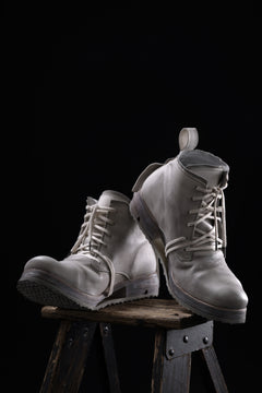 Load image into Gallery viewer, BORIS BIDJAN SABERI HORSE LEATHER LACE UP MIDDLE BOOTS / WASHED & HAND-TREATED "BOOT4" (LIGHT GREY)