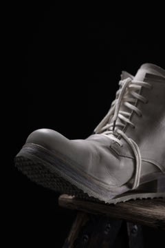 画像をギャラリービューアに読み込む, BORIS BIDJAN SABERI HORSE LEATHER LACE UP MIDDLE BOOTS / WASHED &amp; HAND-TREATED &quot;BOOT4&quot; (LIGHT GREY)