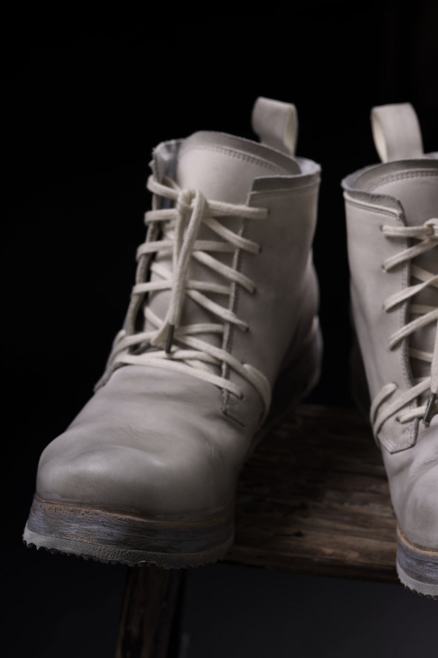 Load image into Gallery viewer, BORIS BIDJAN SABERI HORSE LEATHER LACE UP MIDDLE BOOTS / WASHED & HAND-TREATED "BOOT4" (LIGHT GREY)