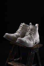 Load image into Gallery viewer, BORIS BIDJAN SABERI HORSE LEATHER LACE UP MIDDLE BOOTS / WASHED & HAND-TREATED "BOOT4" (LIGHT GREY)