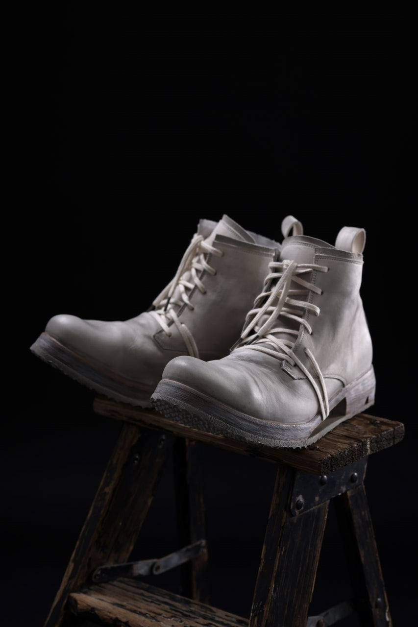Load image into Gallery viewer, BORIS BIDJAN SABERI HORSE LEATHER LACE UP MIDDLE BOOTS / WASHED & HAND-TREATED "BOOT4" (LIGHT GREY)