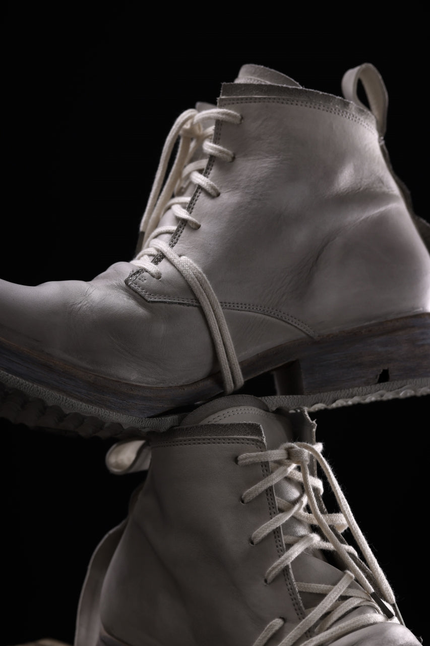 Load image into Gallery viewer, BORIS BIDJAN SABERI HORSE LEATHER LACE UP MIDDLE BOOTS / WASHED & HAND-TREATED "BOOT4" (LIGHT GREY)