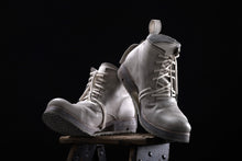 Load image into Gallery viewer, BORIS BIDJAN SABERI HORSE LEATHER LACE UP MIDDLE BOOTS / WASHED & HAND-TREATED "BOOT4" (LIGHT GREY)