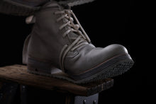 Load image into Gallery viewer, BORIS BIDJAN SABERI HORSE LEATHER LACE UP MIDDLE BOOTS / WASHED & HAND-TREATED "BOOT4" (LIGHT GREY)