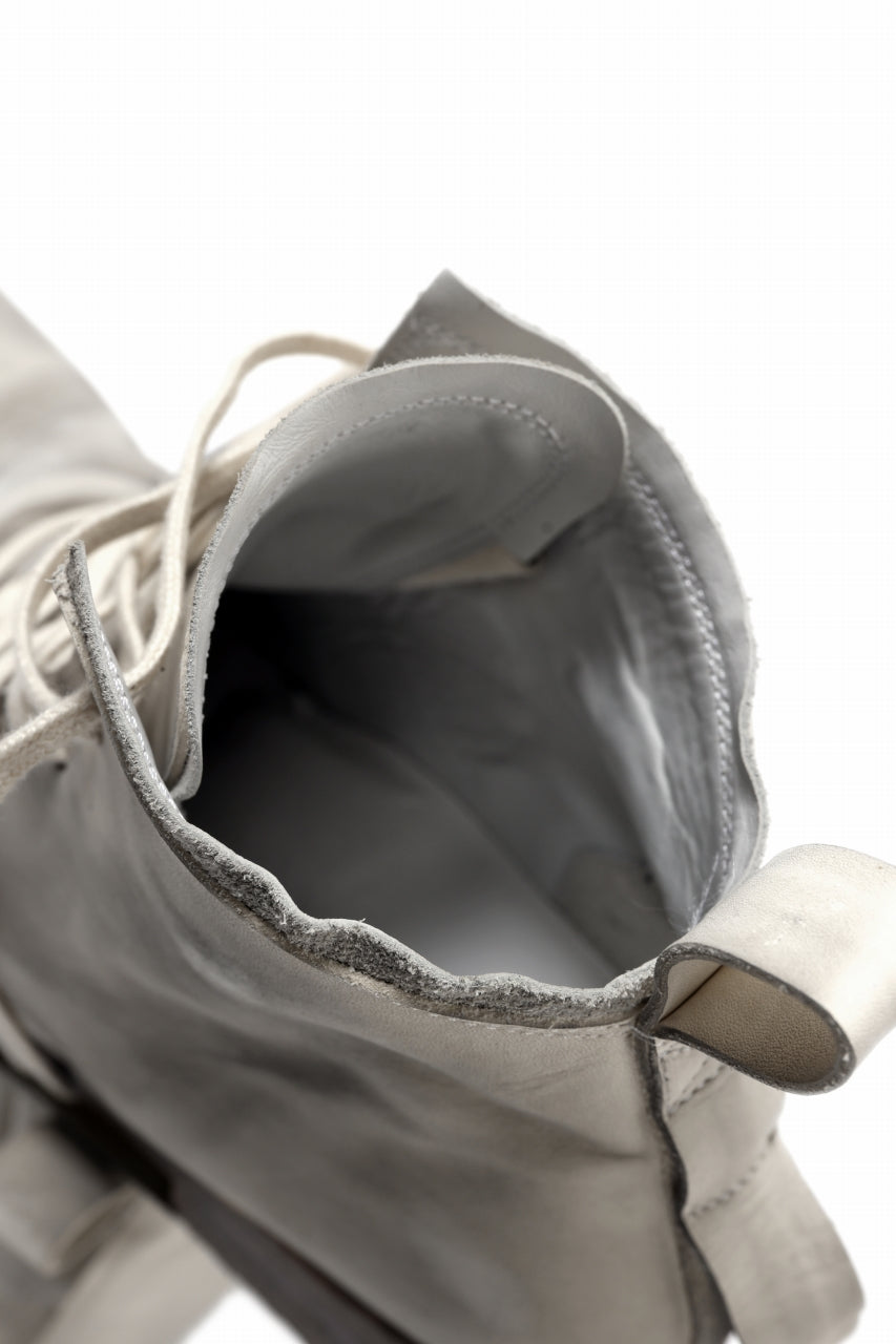 Load image into Gallery viewer, BORIS BIDJAN SABERI HORSE LEATHER LACE UP MIDDLE BOOTS / WASHED & HAND-TREATED "BOOT4" (LIGHT GREY)