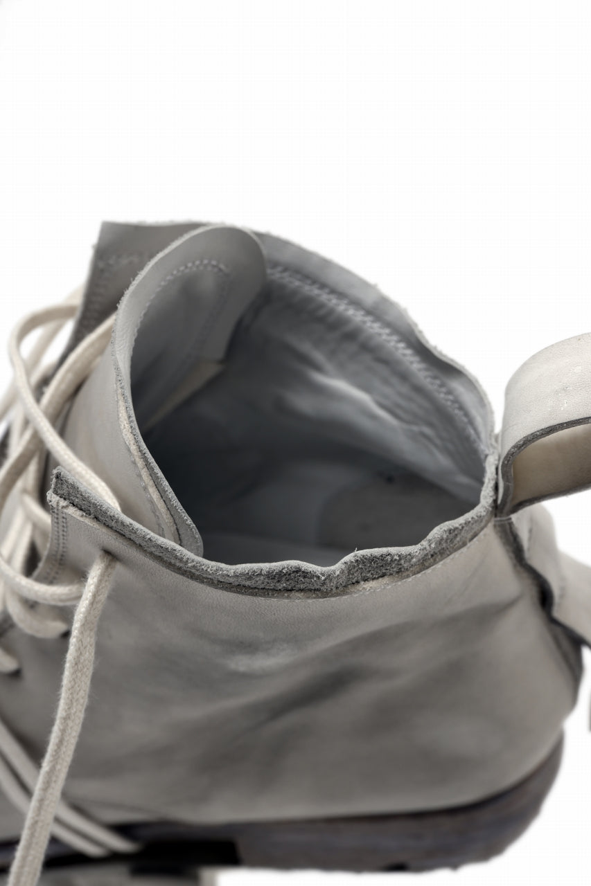 Load image into Gallery viewer, BORIS BIDJAN SABERI HORSE LEATHER LACE UP MIDDLE BOOTS / WASHED & HAND-TREATED "BOOT4" (LIGHT GREY)