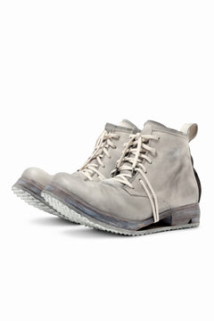 画像をギャラリービューアに読み込む, BORIS BIDJAN SABERI HORSE LEATHER LACE UP MIDDLE BOOTS / WASHED &amp; HAND-TREATED &quot;BOOT4&quot; (LIGHT GREY)