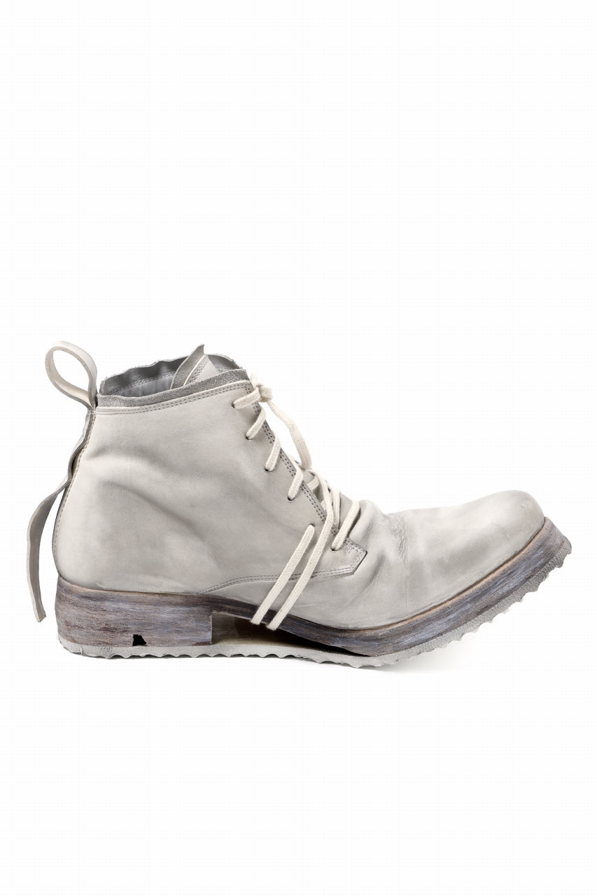 Load image into Gallery viewer, BORIS BIDJAN SABERI HORSE LEATHER LACE UP MIDDLE BOOTS / WASHED & HAND-TREATED "BOOT4" (LIGHT GREY)
