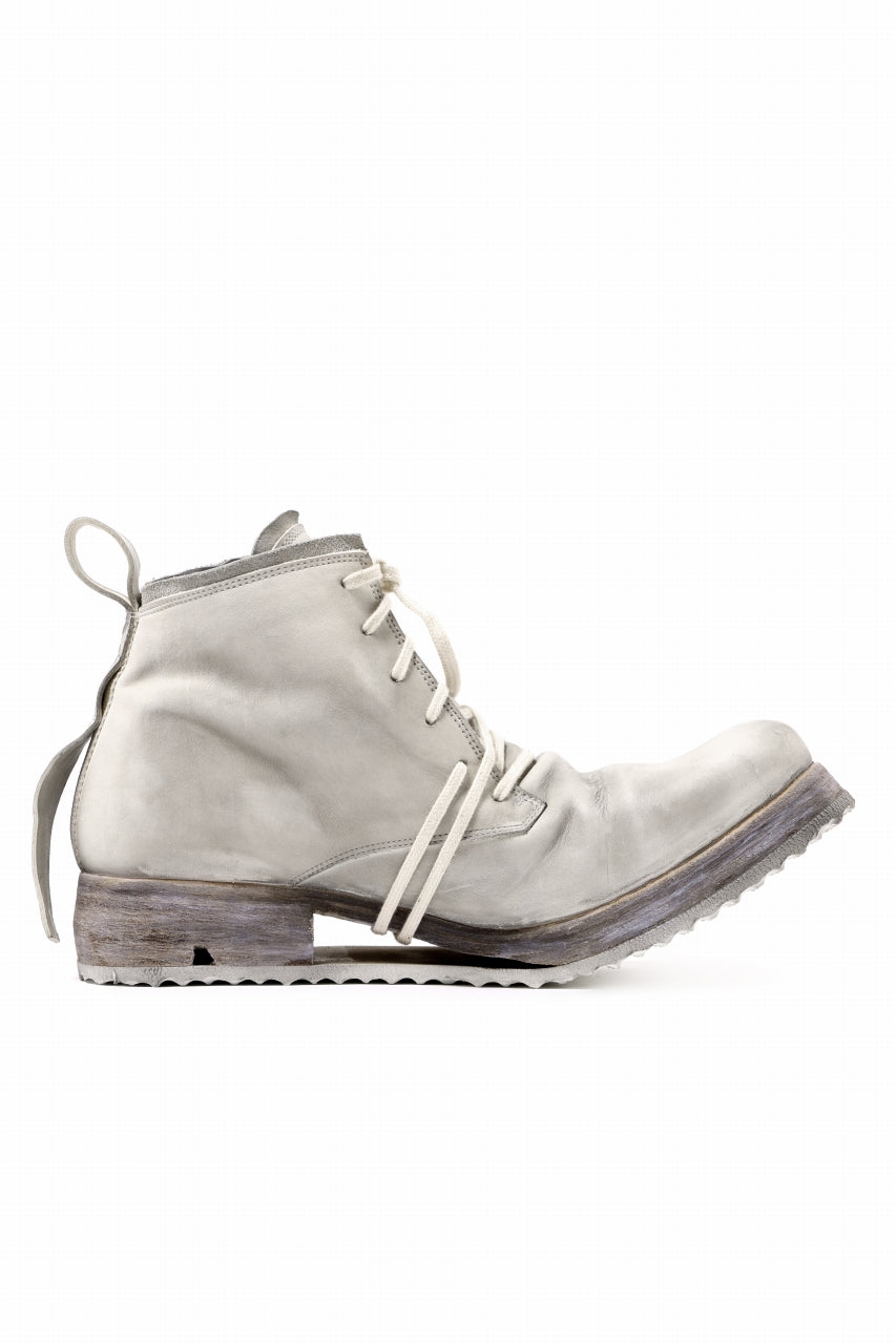 Load image into Gallery viewer, BORIS BIDJAN SABERI HORSE LEATHER LACE UP MIDDLE BOOTS / WASHED & HAND-TREATED "BOOT4" (LIGHT GREY)