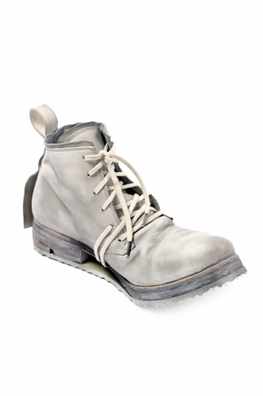 Load image into Gallery viewer, BORIS BIDJAN SABERI HORSE LEATHER LACE UP MIDDLE BOOTS / WASHED & HAND-TREATED "BOOT4" (LIGHT GREY)