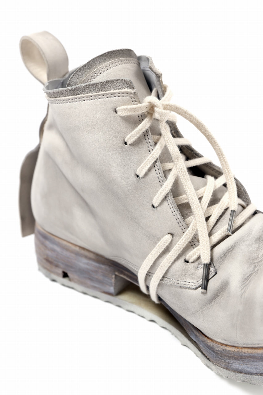 Load image into Gallery viewer, BORIS BIDJAN SABERI HORSE LEATHER LACE UP MIDDLE BOOTS / WASHED & HAND-TREATED "BOOT4" (LIGHT GREY)