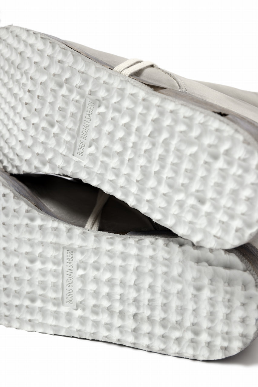 Load image into Gallery viewer, BORIS BIDJAN SABERI HORSE LEATHER LACE UP MIDDLE BOOTS / WASHED & HAND-TREATED "BOOT4" (LIGHT GREY)