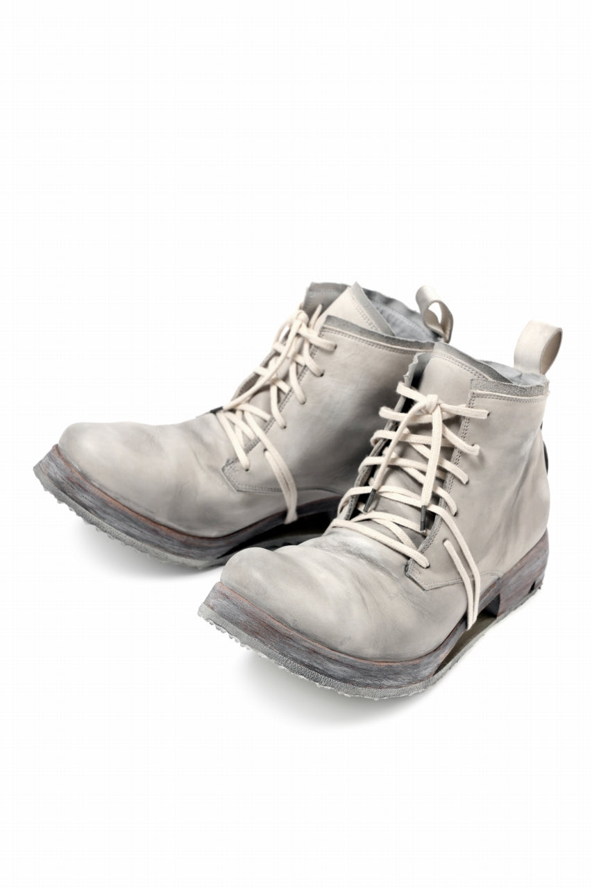 Load image into Gallery viewer, BORIS BIDJAN SABERI HORSE LEATHER LACE UP MIDDLE BOOTS / WASHED & HAND-TREATED "BOOT4" (LIGHT GREY)