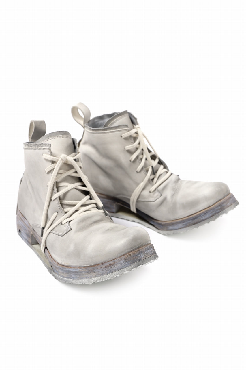 Load image into Gallery viewer, BORIS BIDJAN SABERI HORSE LEATHER LACE UP MIDDLE BOOTS / WASHED & HAND-TREATED "BOOT4" (LIGHT GREY)