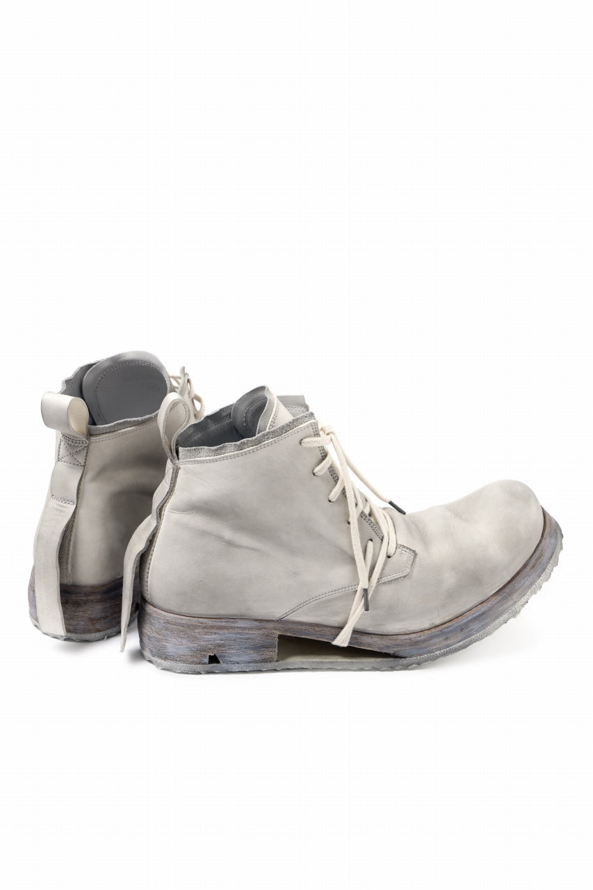 Load image into Gallery viewer, BORIS BIDJAN SABERI HORSE LEATHER LACE UP MIDDLE BOOTS / WASHED & HAND-TREATED "BOOT4" (LIGHT GREY)