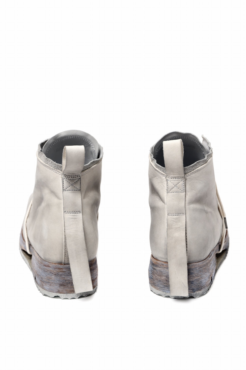 Load image into Gallery viewer, BORIS BIDJAN SABERI HORSE LEATHER LACE UP MIDDLE BOOTS / WASHED & HAND-TREATED "BOOT4" (LIGHT GREY)