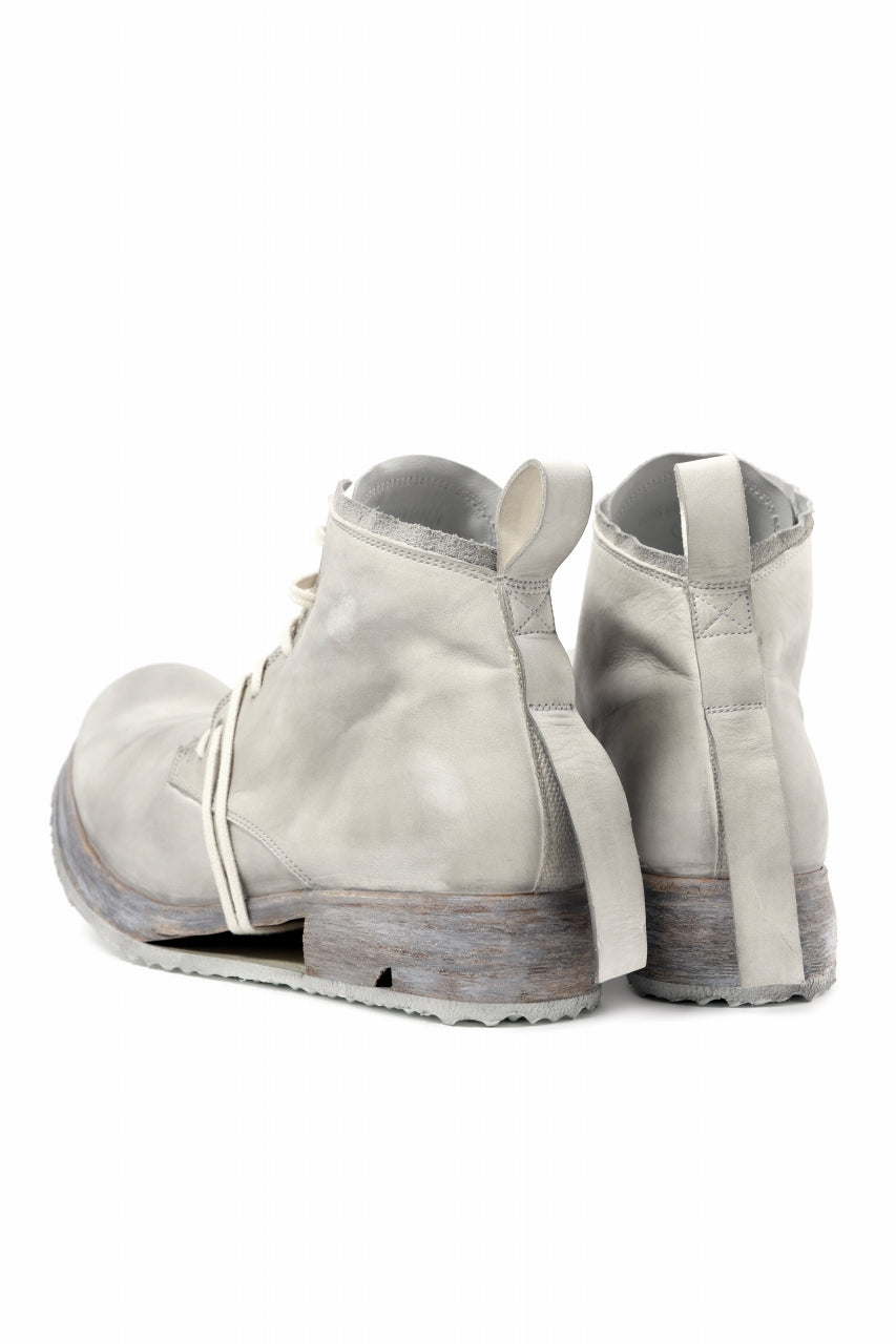 Load image into Gallery viewer, BORIS BIDJAN SABERI HORSE LEATHER LACE UP MIDDLE BOOTS / WASHED & HAND-TREATED "BOOT4" (LIGHT GREY)
