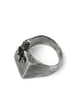 画像をギャラリービューアに読み込む, Holzpuppe Barnacle Deficiency Square Mark Silver Ring (BR-518)