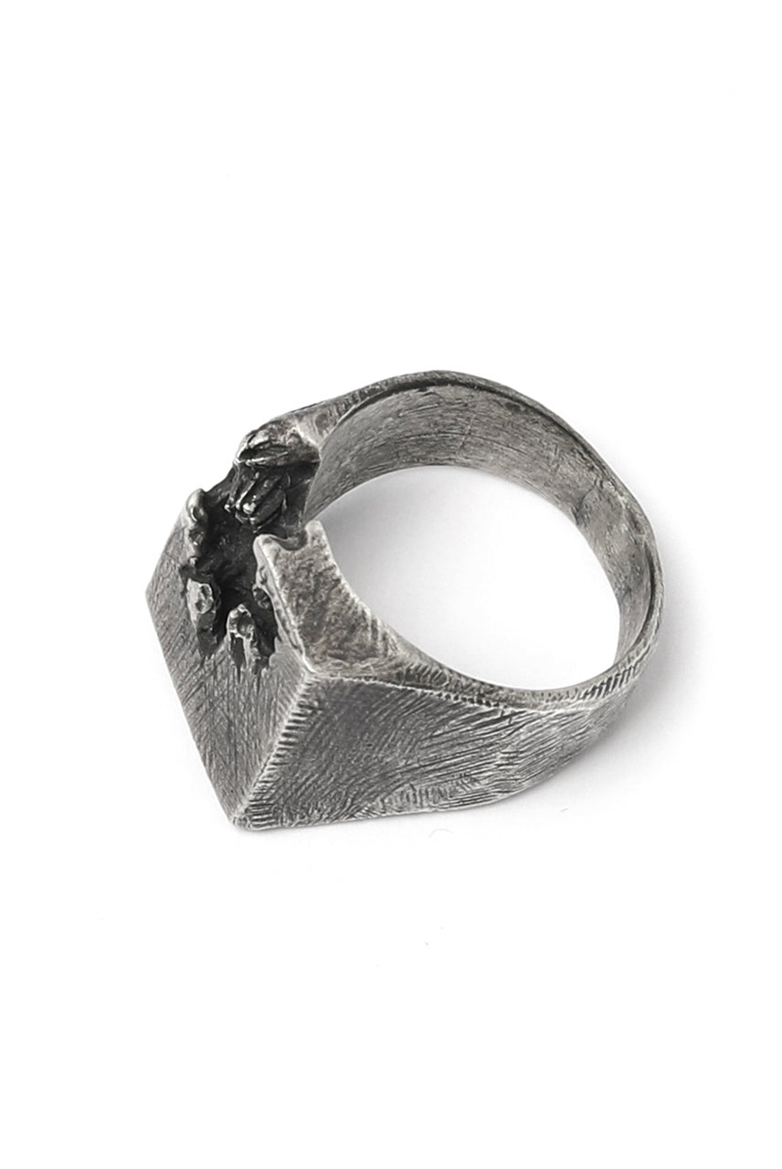 画像をギャラリービューアに読み込む, Holzpuppe Barnacle Deficiency Square Mark Silver Ring (BR-518)
