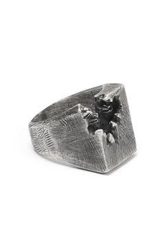 画像をギャラリービューアに読み込む, Holzpuppe Barnacle Deficiency Square Mark Silver Ring (BR-518)