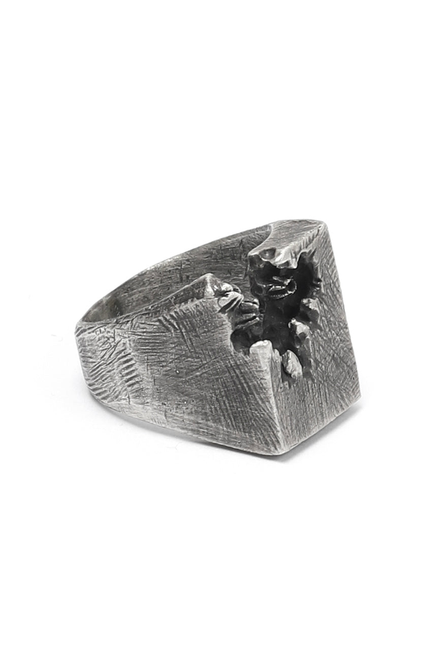 画像をギャラリービューアに読み込む, Holzpuppe Barnacle Deficiency Square Mark Silver Ring (BR-518)